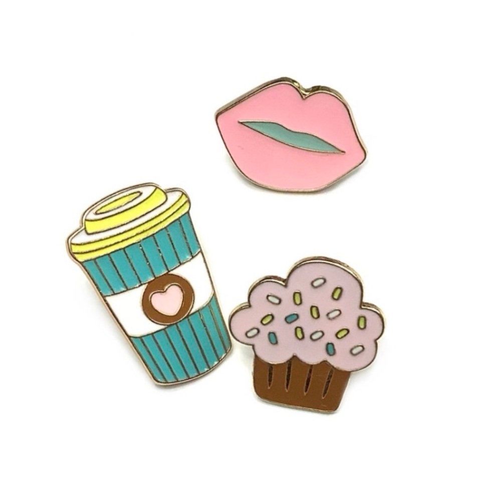 Pink Lips Kiss Enamel Pin Brooch - Picture 8 of 8